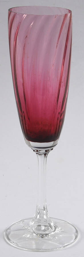 Cranberry Fluted Champagne by Pilgrim Glass-1