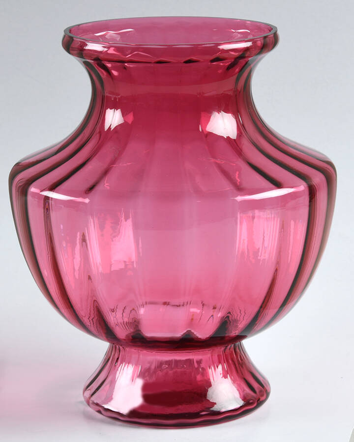 Cranberry 8" Flower Vase by Pilgrim Glass-1