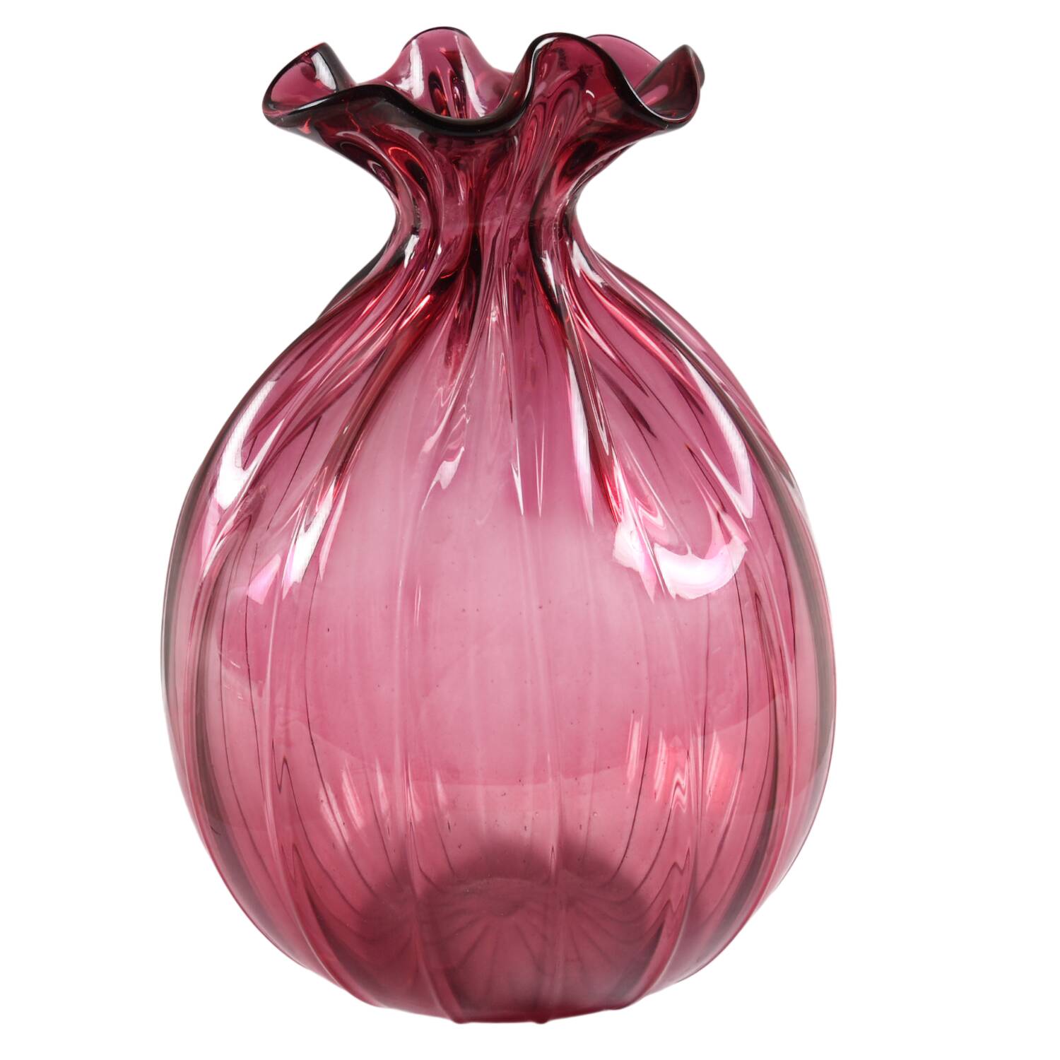 Cranberry 9" Flower Vase by Pilgrim Glass-1