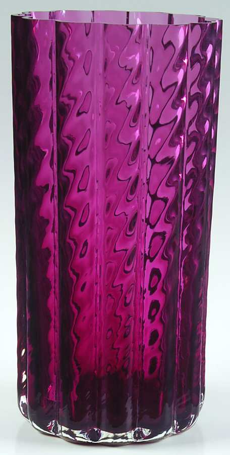 Cranberry 9" Ionic Vase by Pilgrim Glass-1