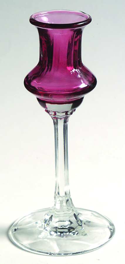 Cranberry 6" Single Light Candlestick by Pilgrim Glass-1