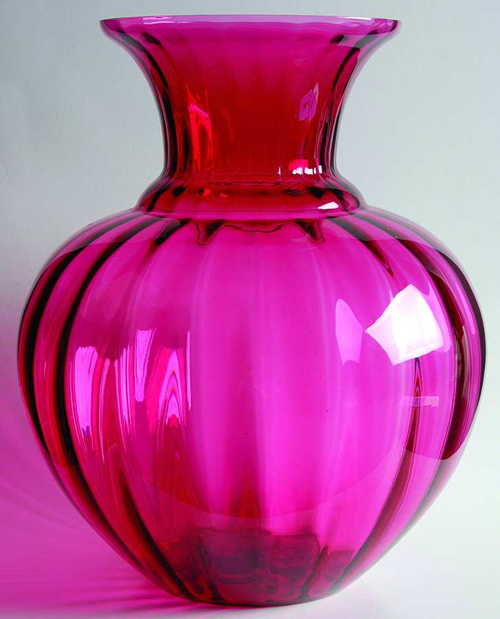 Cranberry 12" Flower Vase by Pilgrim Glass-1