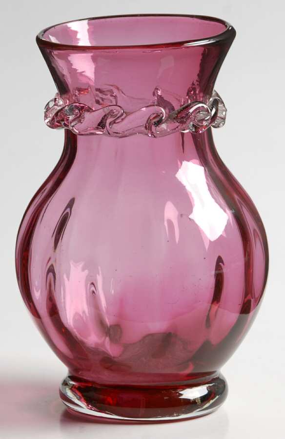 Cranberry 4" Flower Vase by Pilgrim Glass-1