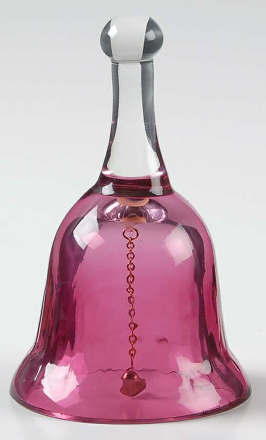 Cranberry 4" Bell by Pilgrim Glass-1