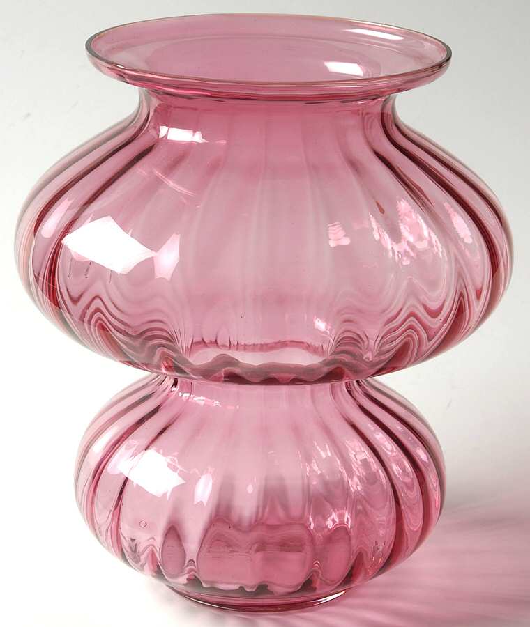 Cranberry 7" 1 Piece Open Hurricane by Pilgrim Glass-1