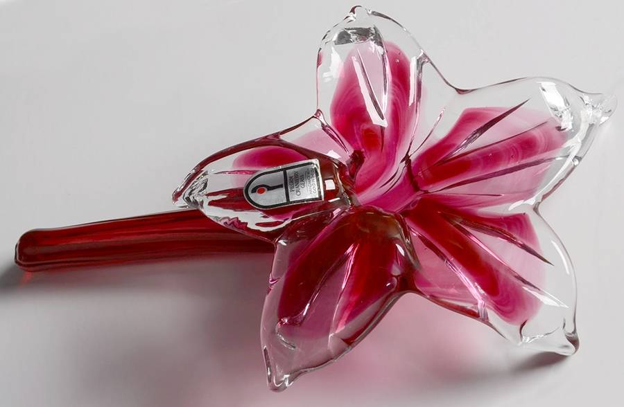 Cranberry 9" Blossom Vase by Pilgrim Glass-1