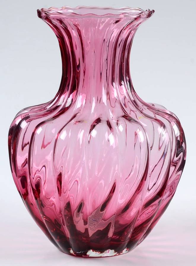 Cranberry 6" Flower Vase by Pilgrim Glass-1