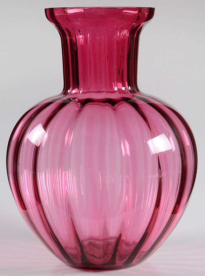 Cranberry 8" Flower Vase by Pilgrim Glass-1