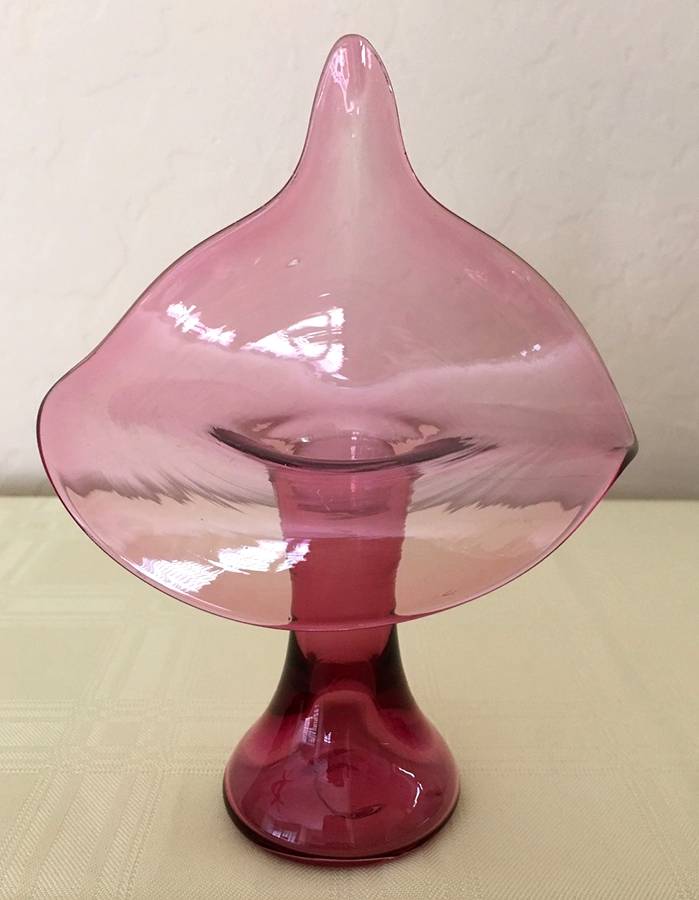 Cranberry 6" Flower Vase by Pilgrim Glass-1