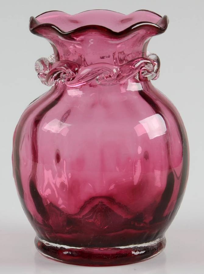 Cranberry 4" Bud Vase by Pilgrim Glass-1
