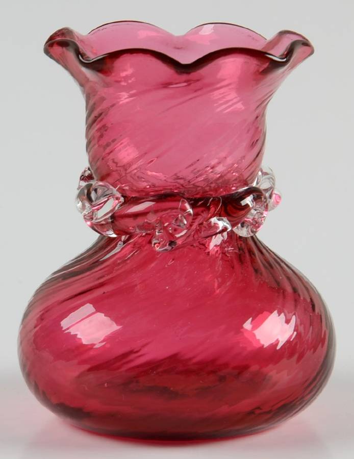 Cranberry 3" Bud Vase by Pilgrim Glass-1