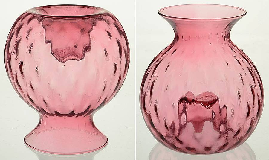 Cranberry 5" Upside Down Candle Vase by Pilgrim Glass-1