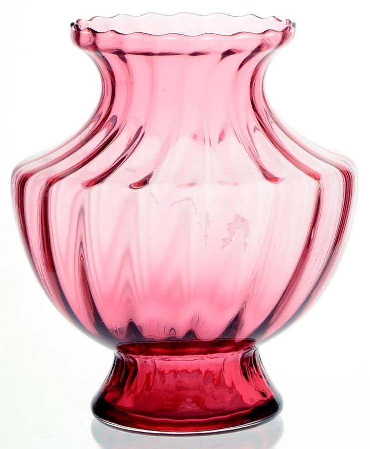 Cranberry 6" Flower Vase by Pilgrim Glass-1