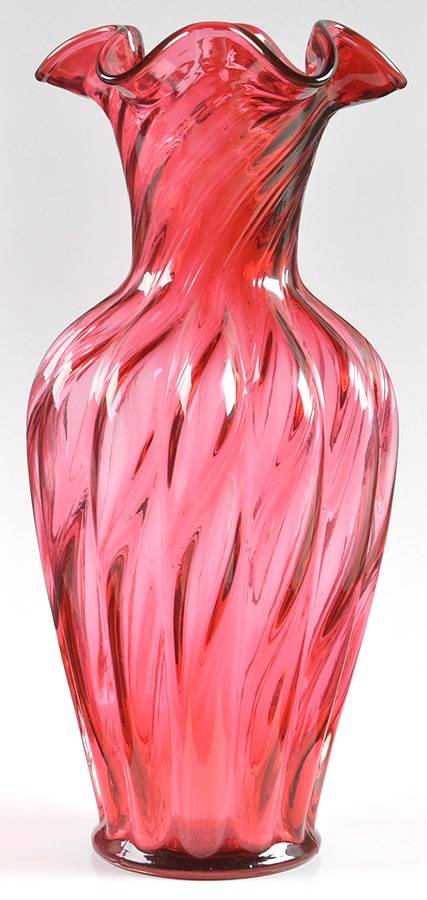 Cranberry 11" Flower Vase by Pilgrim Glass-1