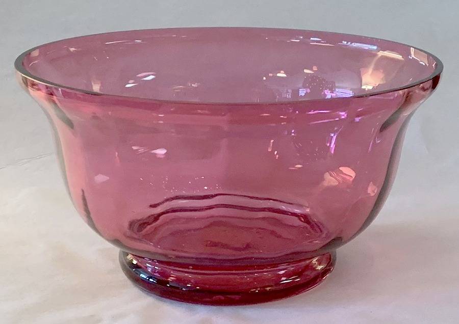 Cranberry 8" Round Bowl by Pilgrim Glass-1