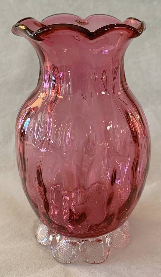 Cranberry 5" Bud Vase by Pilgrim Glass-1