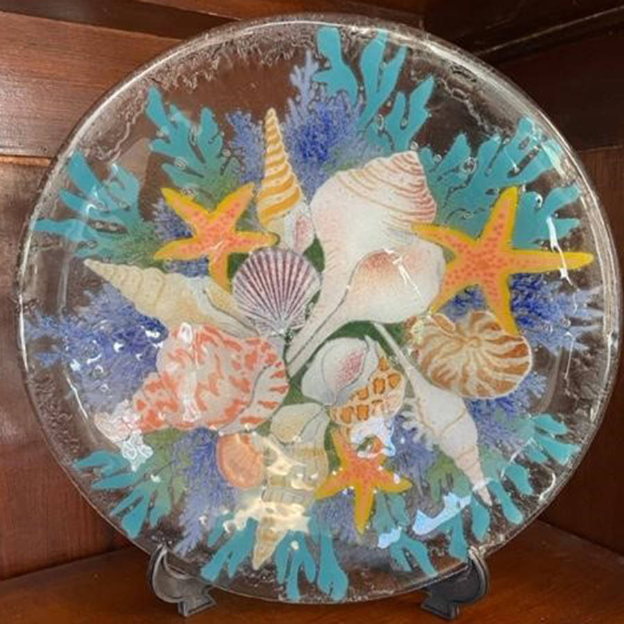Seashells 9" Round Bowl by Peggy Karr-1