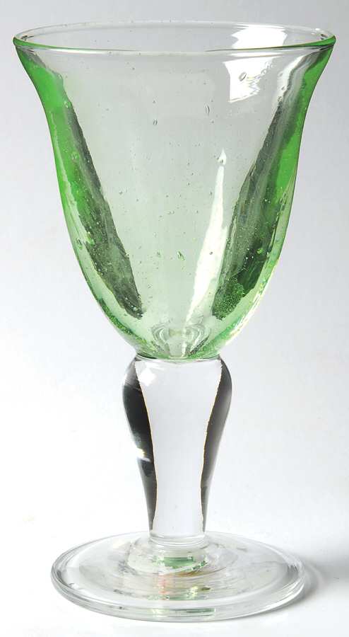 Bubble Glass Green Water Goblet by Puccinelli-1