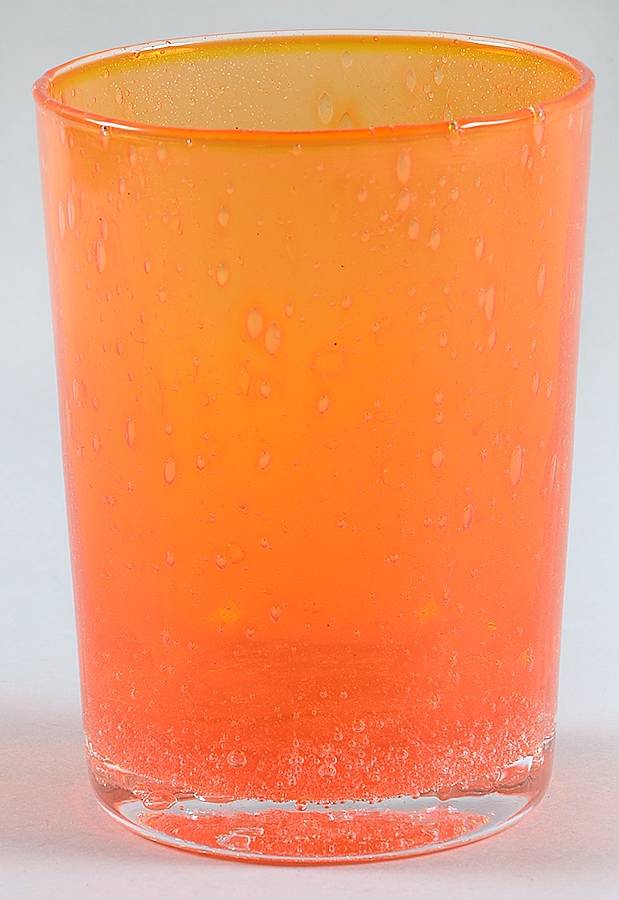 Bubble Glass Orange Double Old Fashioned by Puccinelli-1