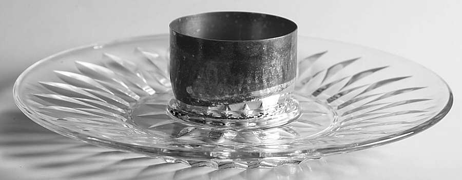 Coronation Candleholder Plate W/Metal Bowl by Princess House-1