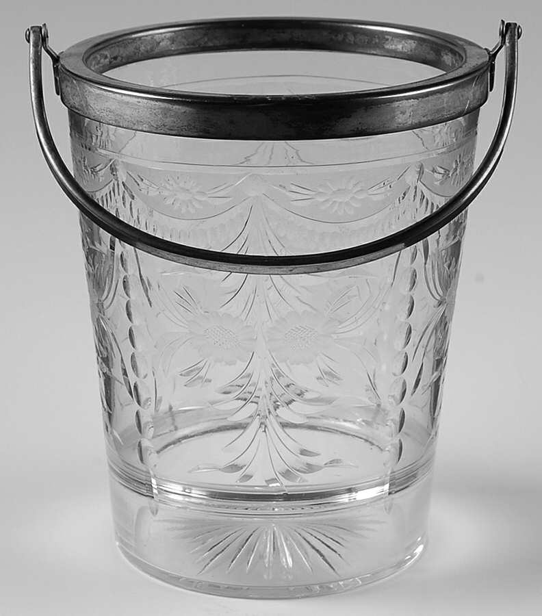 Wickham Handled Ice Bucket (Metal Rim & Handle) by Pairpoint-Gunderson Crystal-1