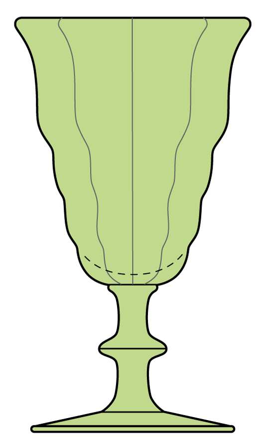 Party Line Green Water Goblet by Paden City-1