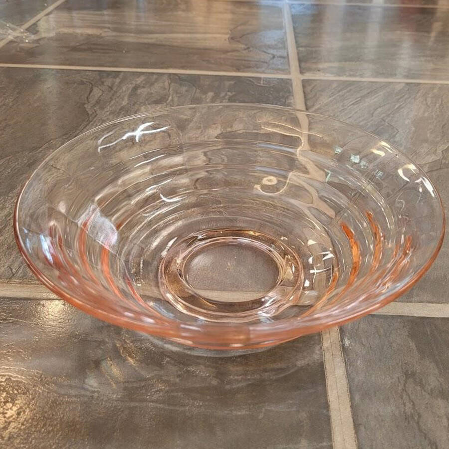 Party Line Pink 9" Round Bowl by Paden City-1