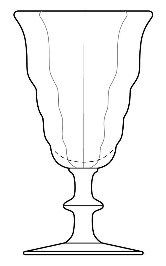 Party Line Clear Water Goblet by Paden City-1