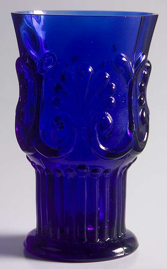 Adams Cobalt Water Goblet by Pilgrim Glass-1