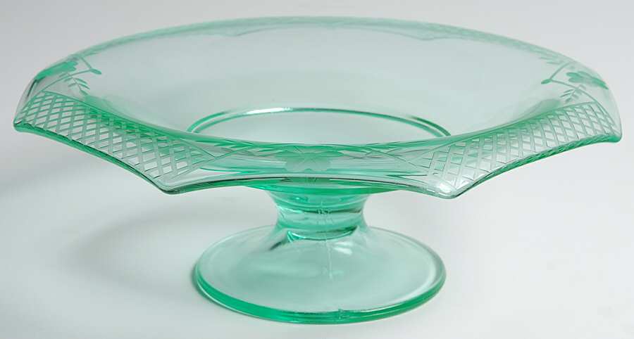 Gypsy Green 9" Rolled Edge Bowl by Paden City-1
