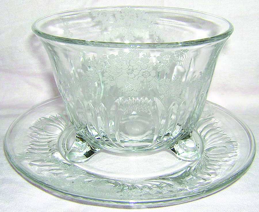 Heather & Primrose Mayonnaise Bowl and Underplate by Paden City-1