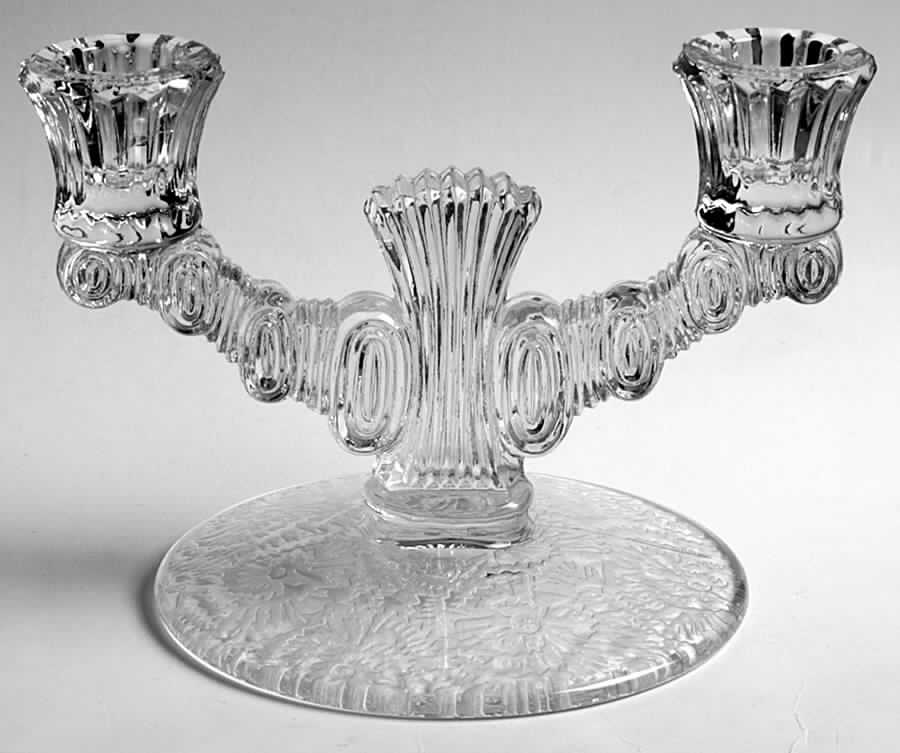 Frost Double Light Candlestick by Paden City-1