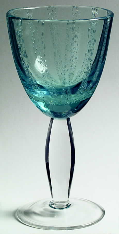 Bubbleglass Blue Water Goblet by Portmeirion-1