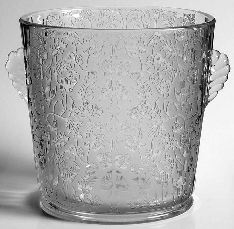 Spring Orchard Clear Ice Bucket by Paden City-1