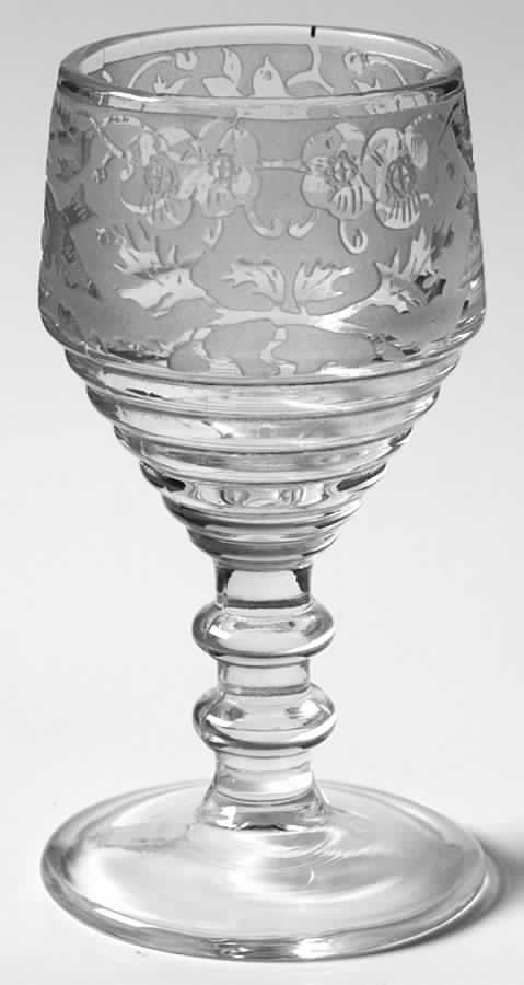 Spring Orchard Clear Wine Glass by Paden City-1