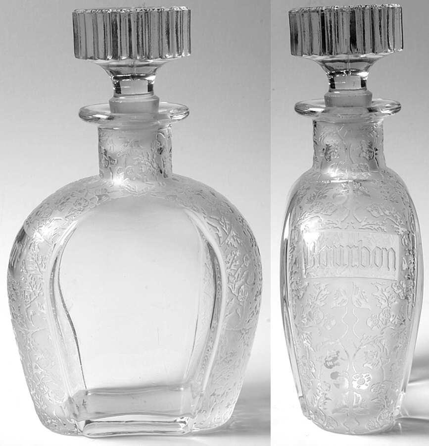 Spring Orchard Clear Bourbon Decanter & Stopper by Paden City-1