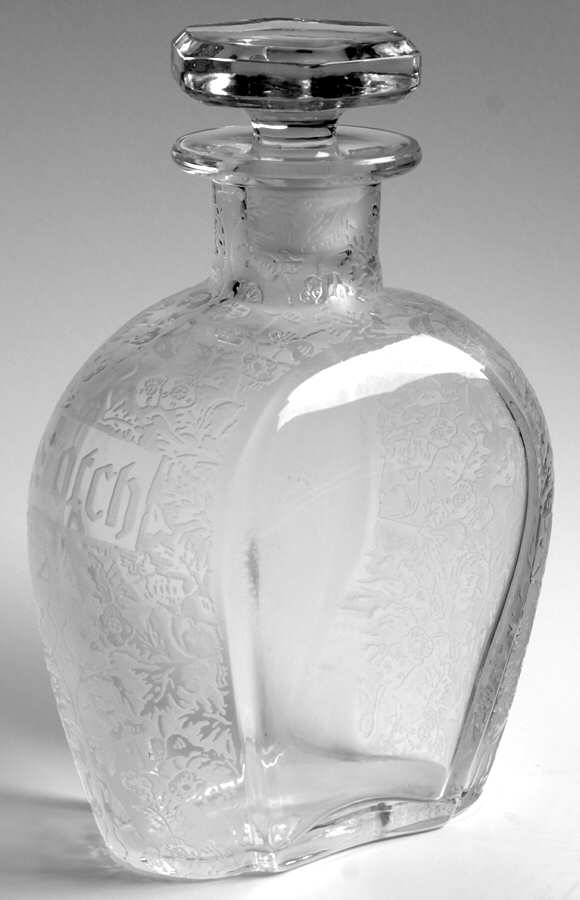Spring Orchard Clear Scotch Decanter & Stopper by Paden City-1