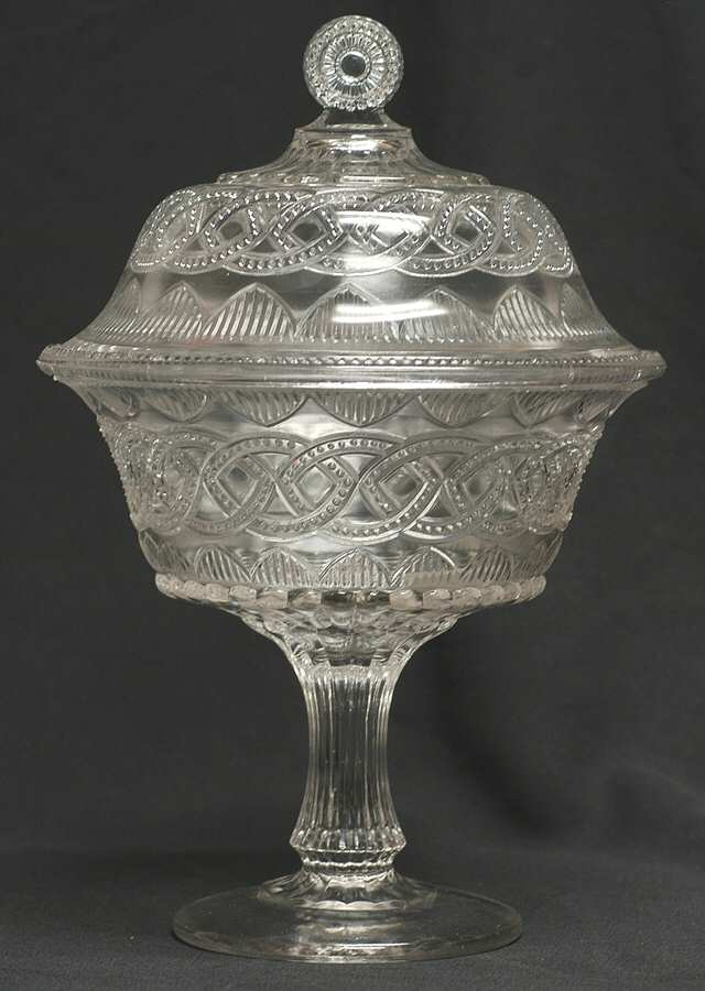 Chain and Shield 12" Tall Compote & Lid by Portland-1