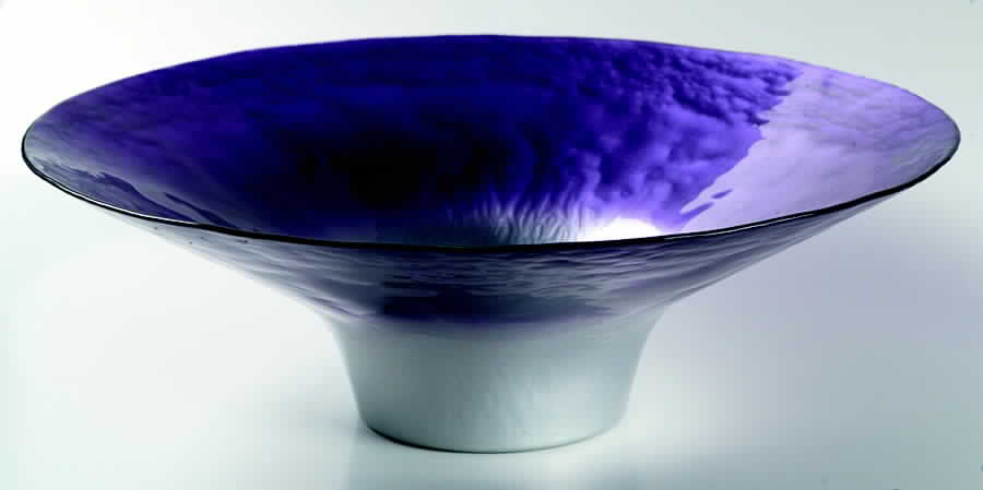 Pearlescent Aubergine and Silver 13" Flared Bowl by Portmeirion-1