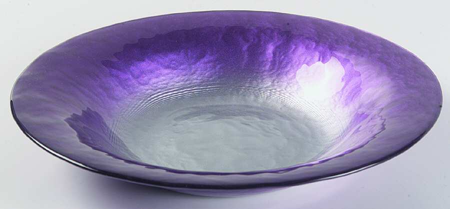 Pearlescent Aubergine and Silver Large Rim Soup Bowl by Portmeirion-1