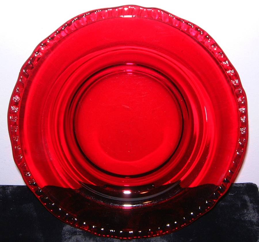 Gadroon Ruby Salad Plate by Paden City-1