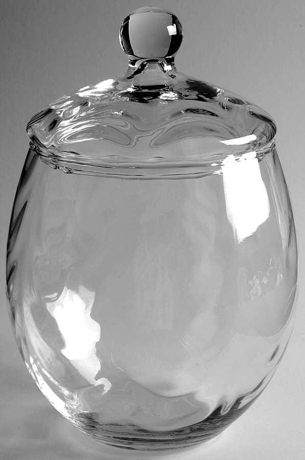 Optic Waves Treasure Jar & Lid by Princess House-1