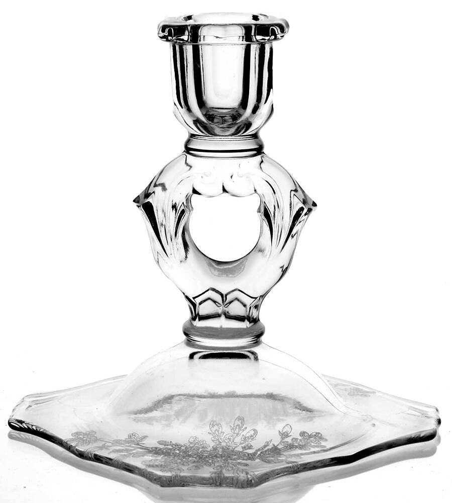 Ardith Clear 5" Single Light Candlestick by Paden City-1