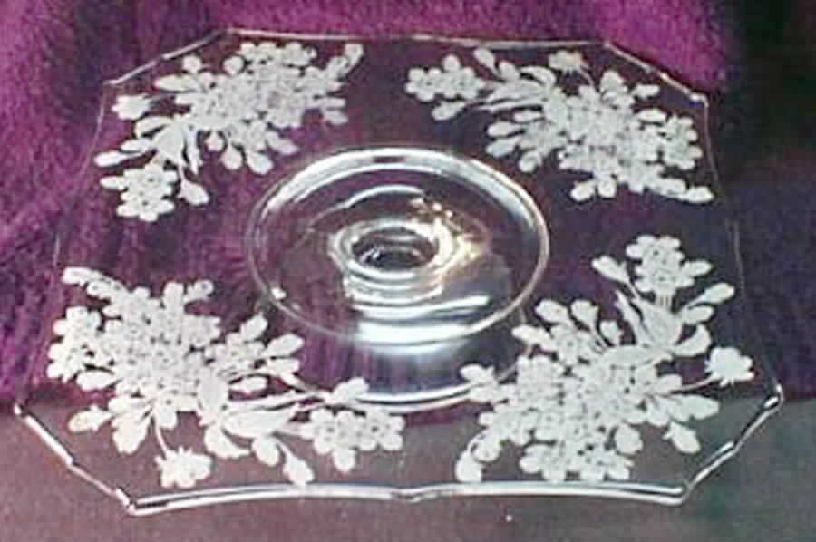 Ardith Clear Footed Cake Plate by Paden City-1
