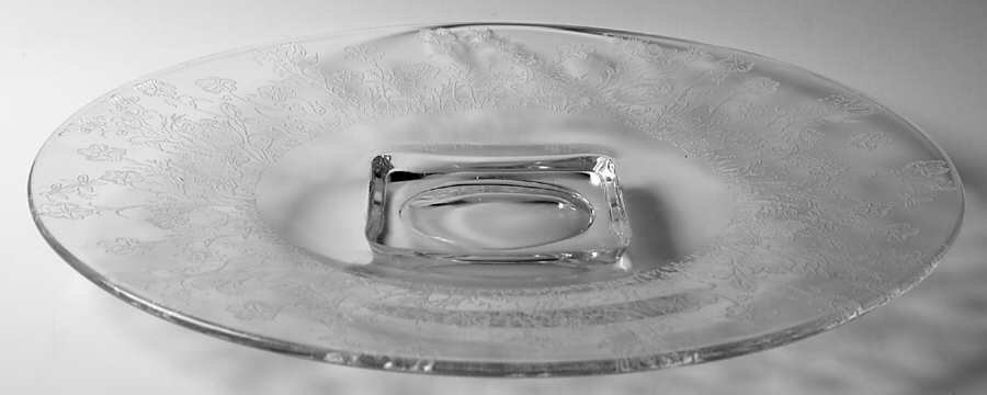 Meadow Bloom 14" Sandwich Plate by Paden City-1