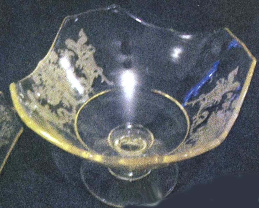 Gothic Garden Yellow Round Compote (Height X Width) by Paden City-1