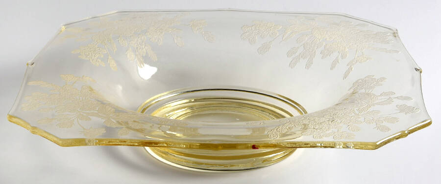 Ardith Yellow Console Bowl by Paden City-1