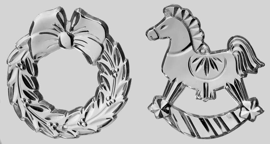 Princess House Christmas Ornament Set Of 2-Wreath /Horse - Boxed by Princess House-1