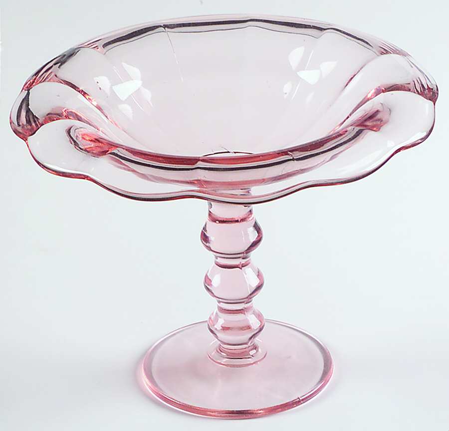 Archaic Pink Round Compote (Height X Width) by Paden City-1