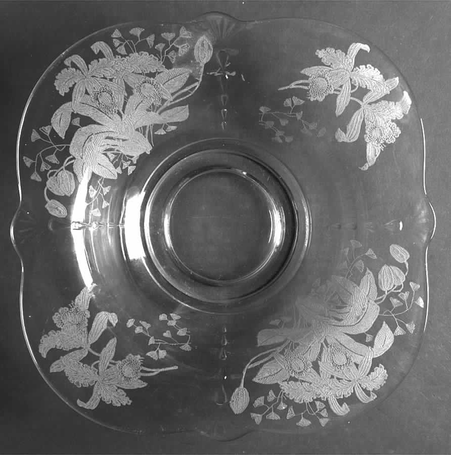 Orchid Clear 11" Flared Bowl by Paden City-1